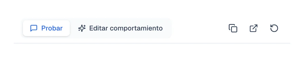 Encabezado de la vista Probar con los controles para copiar el enlace, abrir otra pestaña y actualizar.