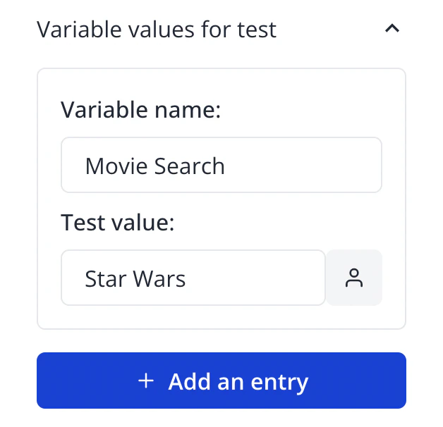 Variable test values