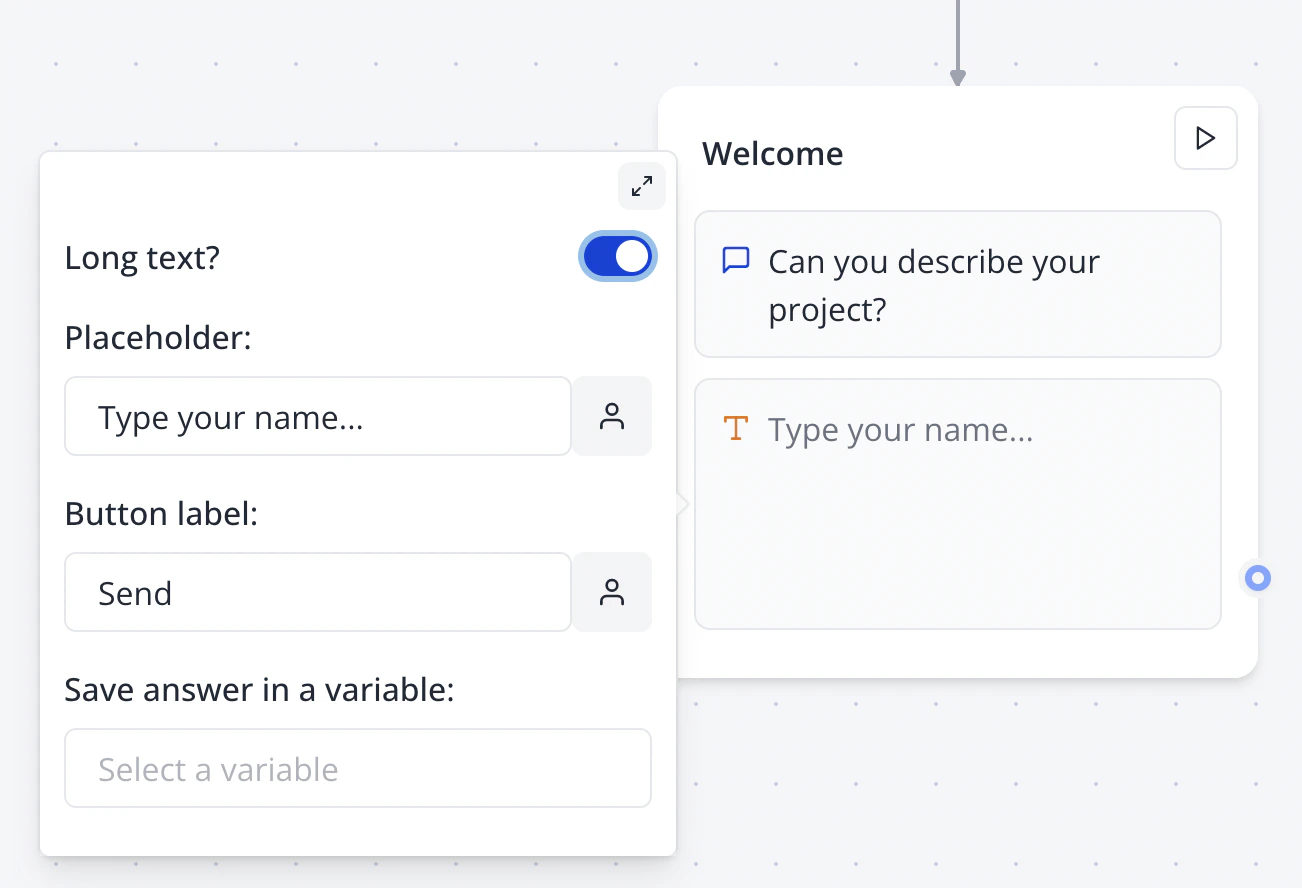 Long text input flow