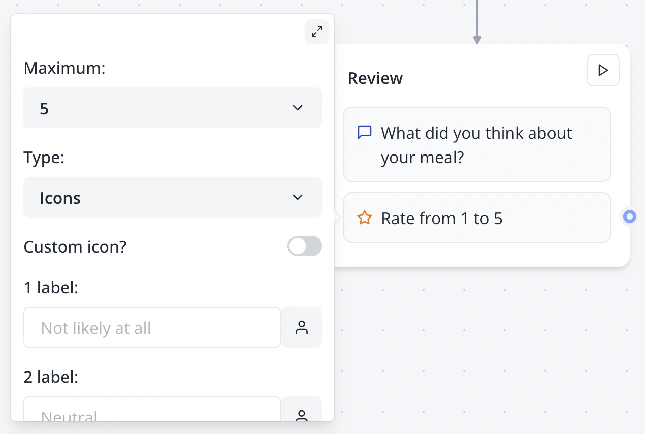 Rating input in flow