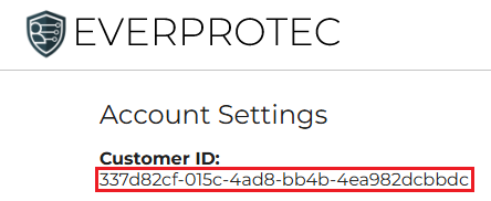 Customer ID on the account page