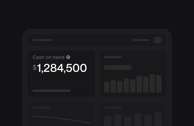 Accounting insights dashboard of widgets, with Cash on hand at $1,284,500.