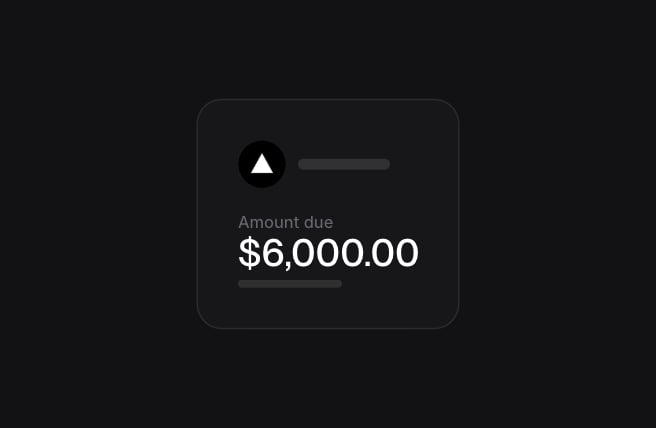 Bill with a vendor's mark and Amount due of $6,000.00.