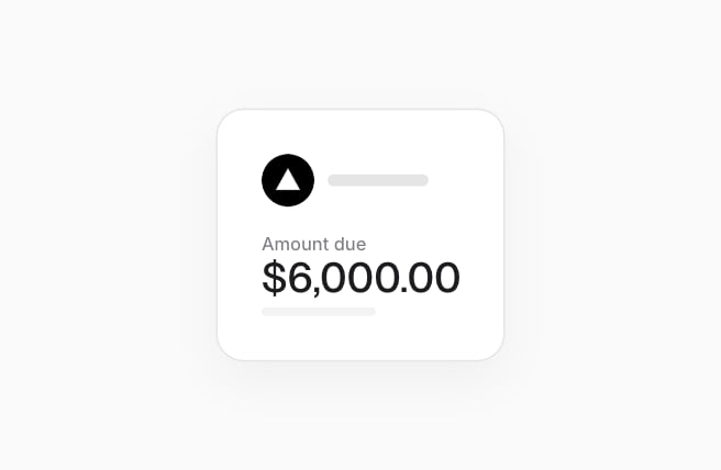 Bill with a vendor's mark and Amount due of $6,000.00.