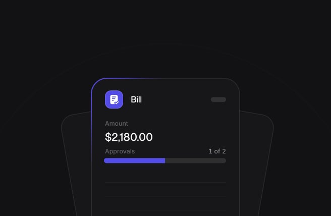 Bill for $2,180.00 with approvals at 1 of 2.