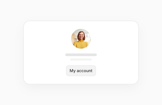 Signed-in account card with the employee's picture and a My account button.
