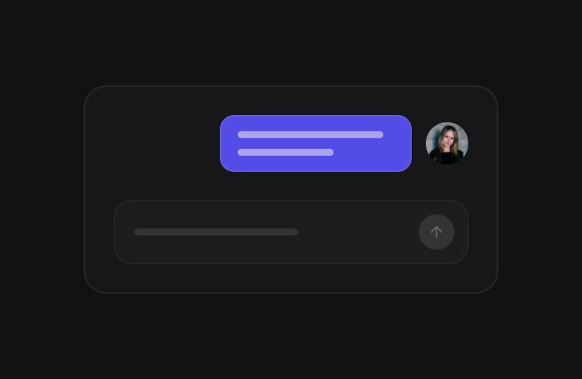 The employee's message in AI chat, above an empty composer.