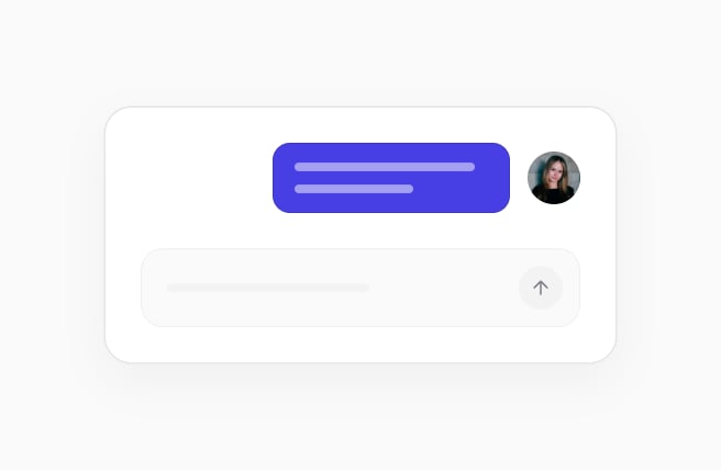The employee's message in AI chat, above an empty composer.