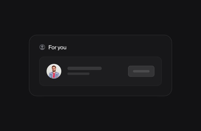 For you section on Home with a new employee's profile card and View profile.