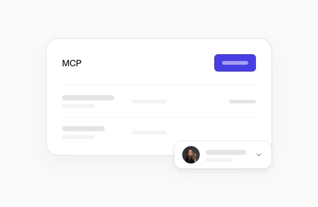 MCP page with Create token and two tokens, with the employee's account row.