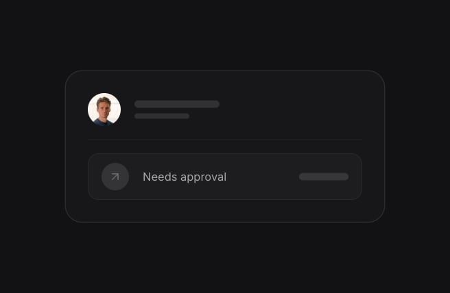 The employee's profile header above a reimbursement that needs approval.
