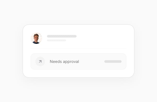 The employee's profile header above a reimbursement that needs approval.