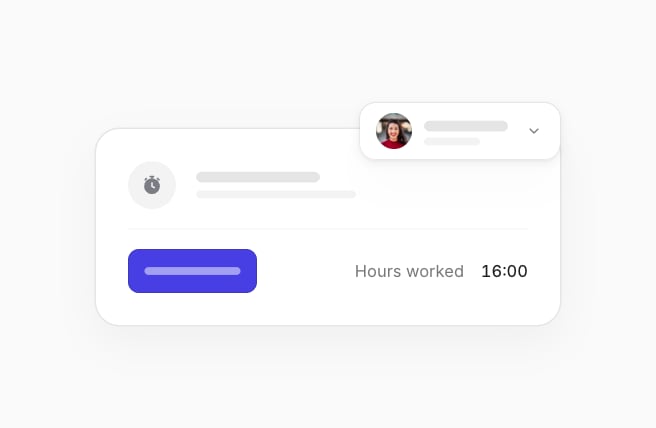 Time entry sheet with Submit for review and Hours worked, with the employee's account row.