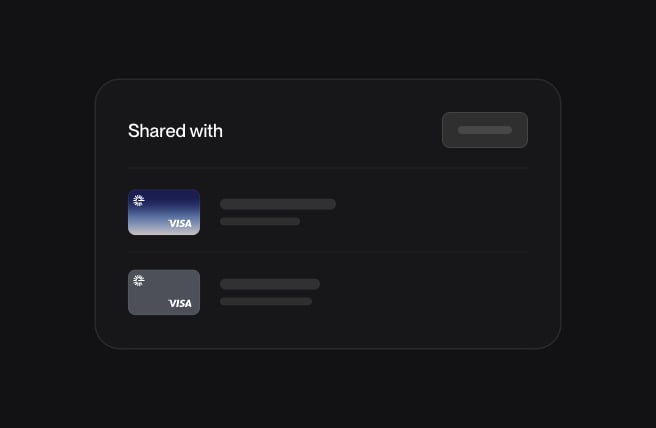 Shared with list on a card, with two cards and Add new.