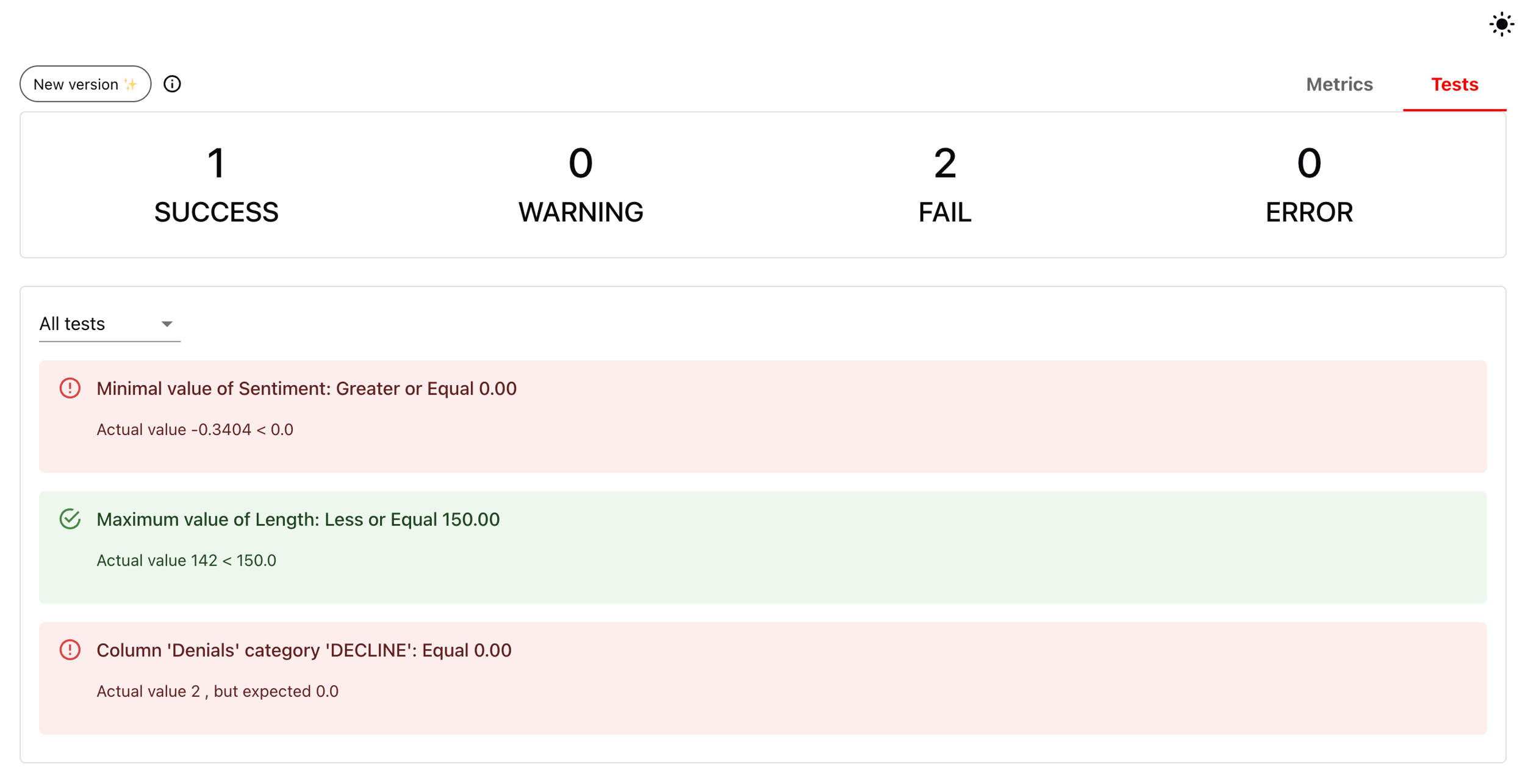 Testing Pass/fail Layout Introduction - Documentation