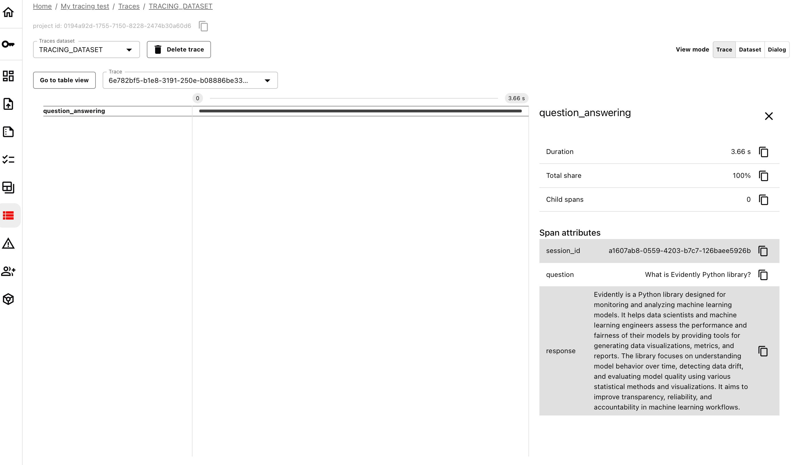 Tracing - Evidently AI - Documentation