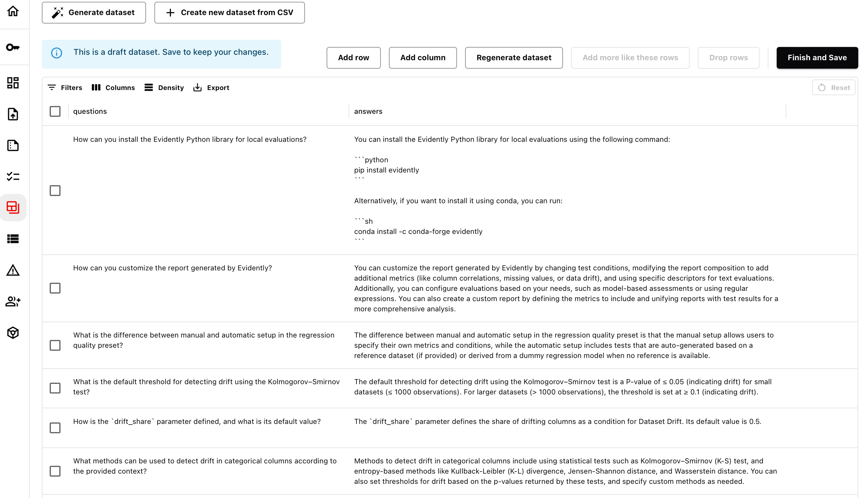 RAG evaluation dataset - Documentation