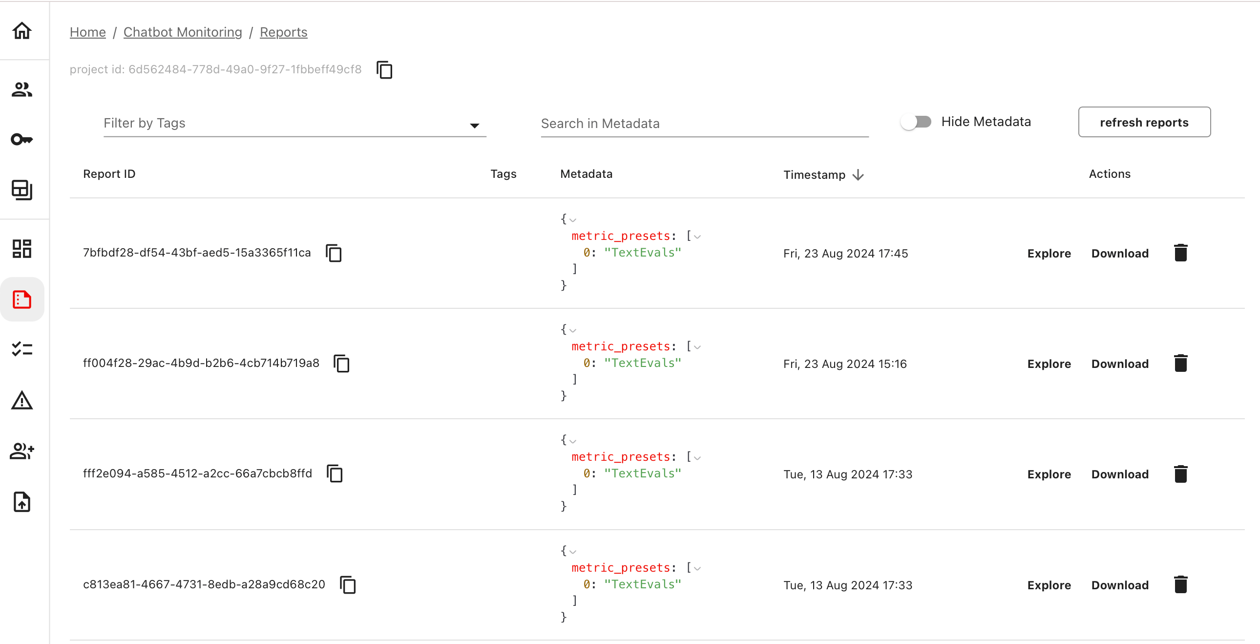 Explore view - Documentation