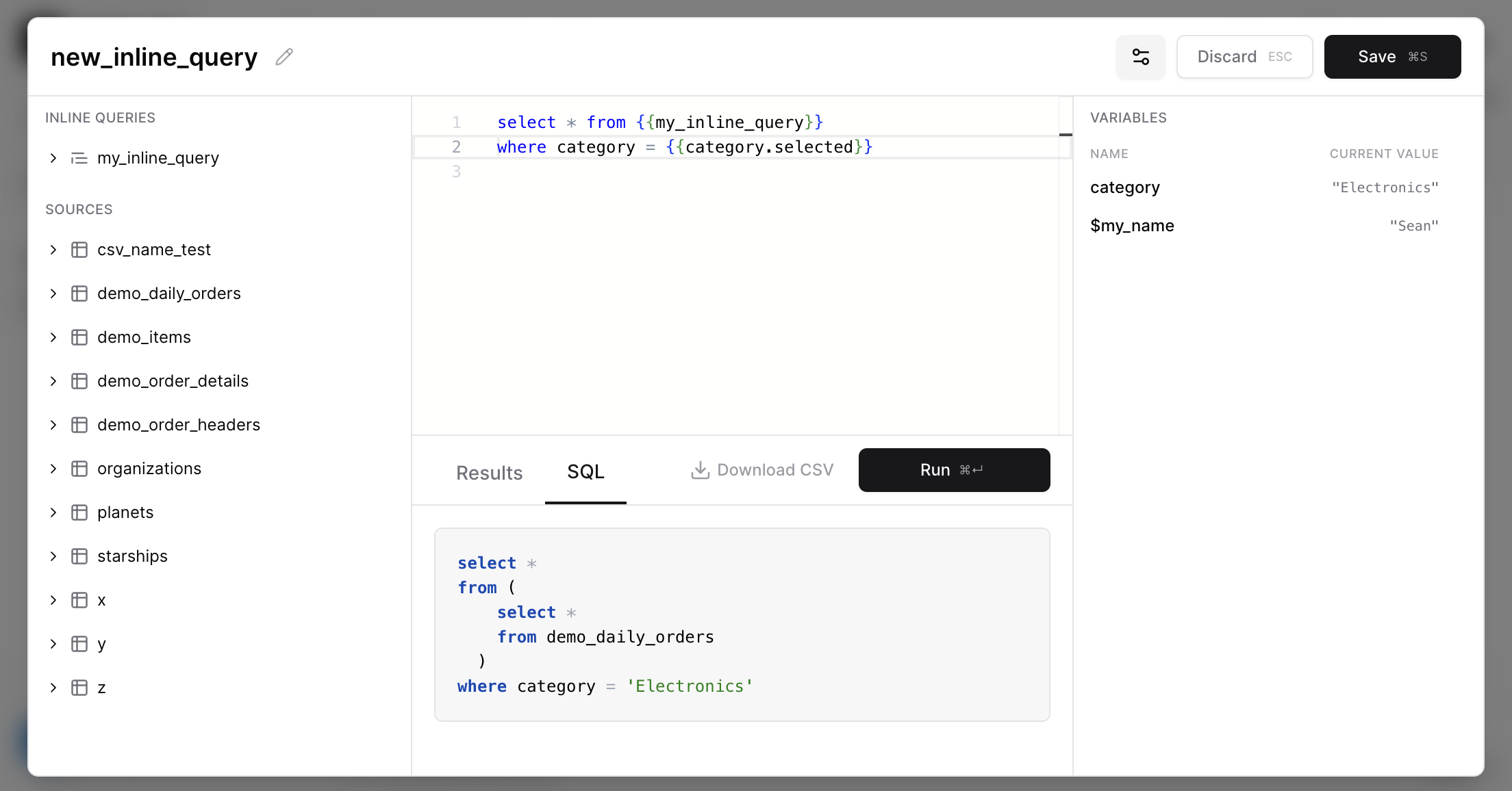 Improved Inline SQL Editor
