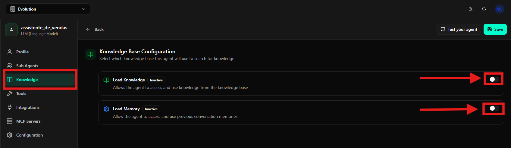 Visão geral da seção Knowledge