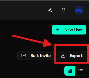Botão Exportar
