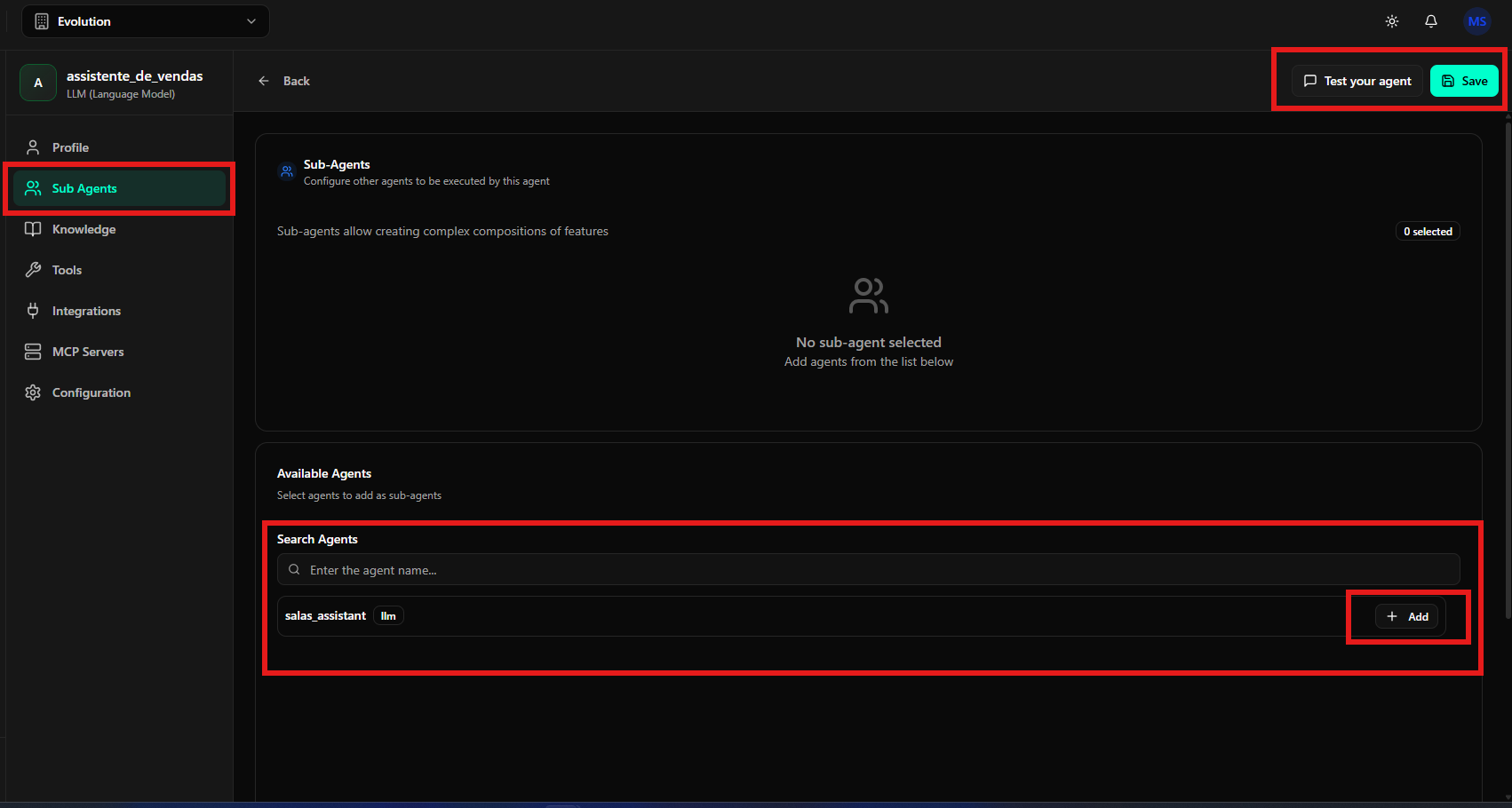 Adicionando sub-agents