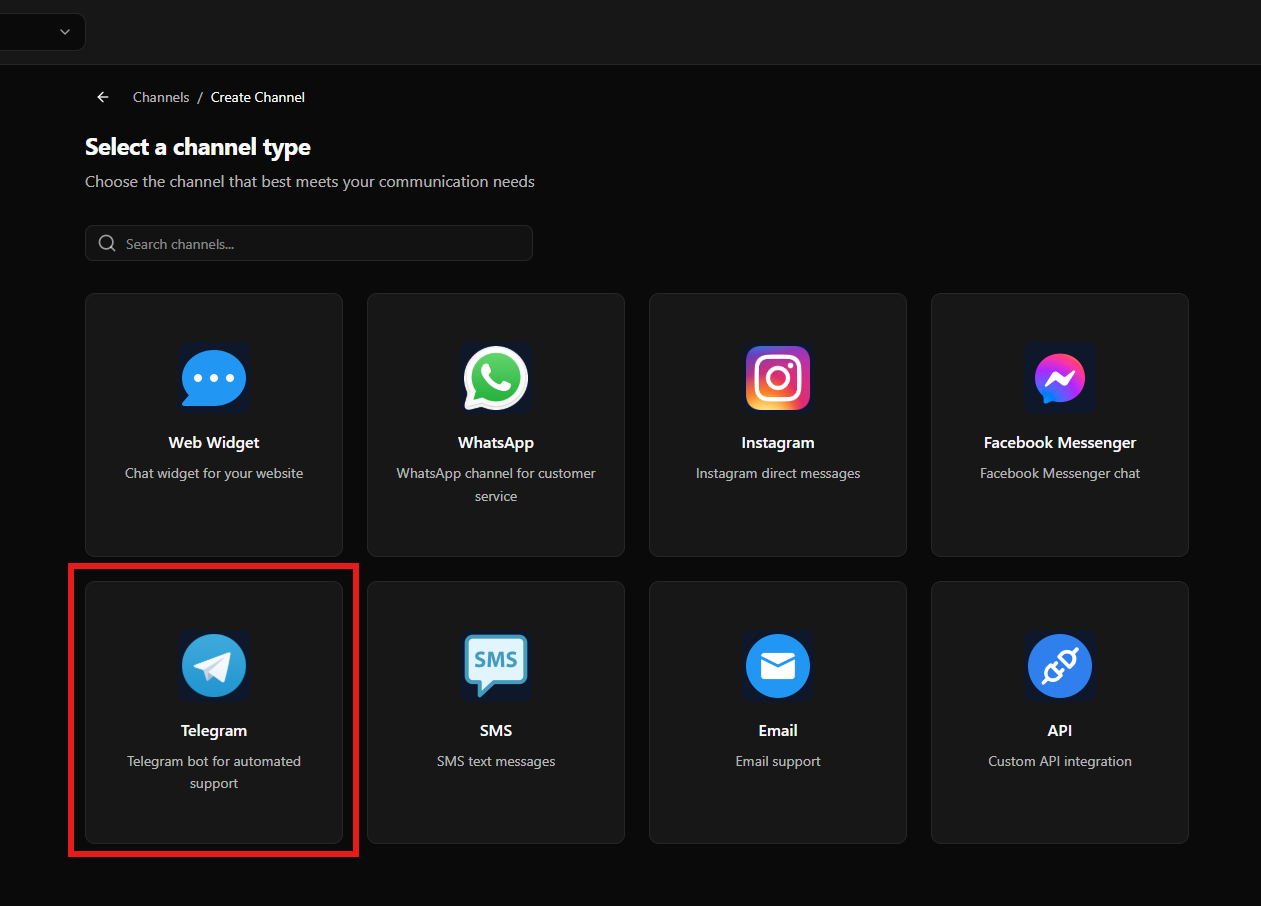 Tipo de canal Telegram