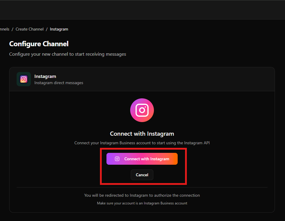 Connect with Instagram
