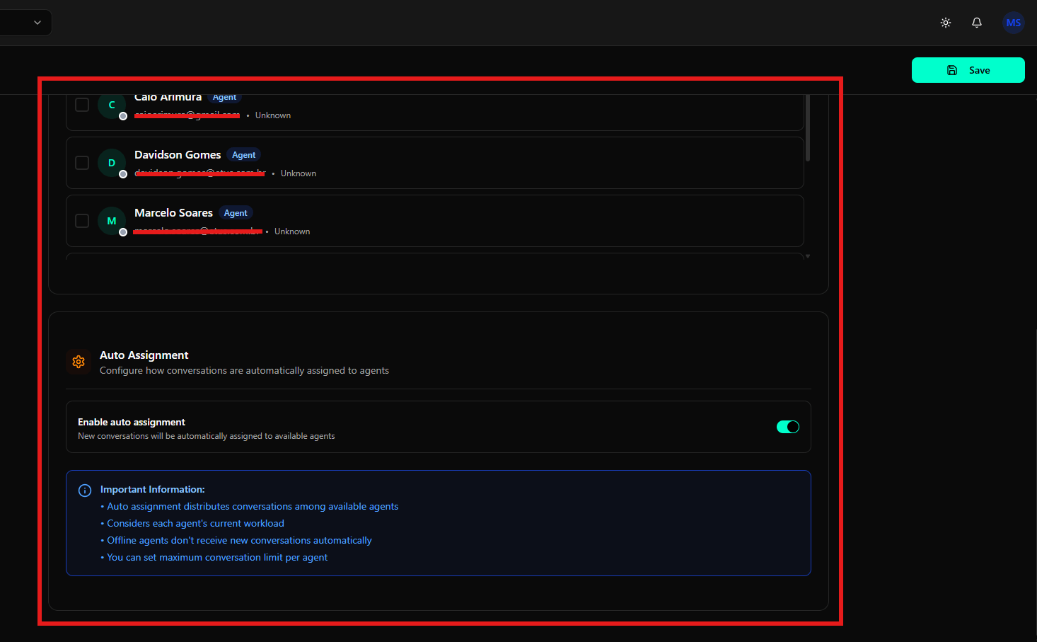 Configuração de atribuição automática