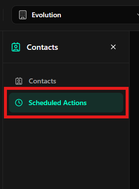 Acessando Ações Agendadas