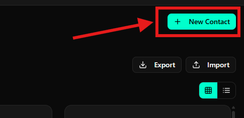 Botão para criar novo contato