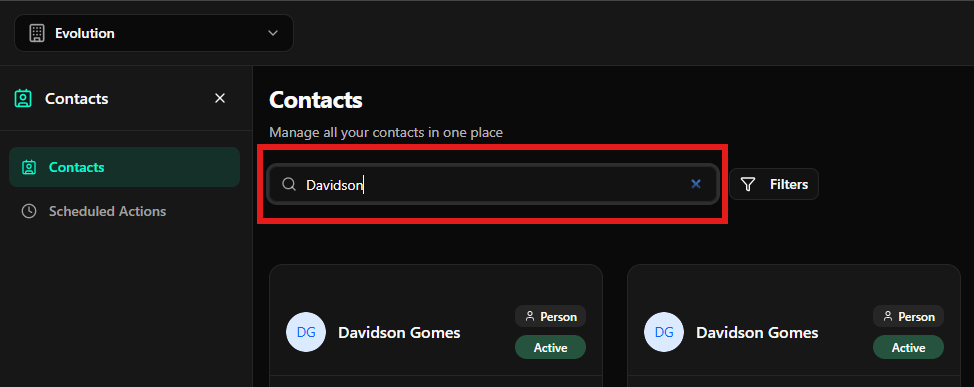 Buscando contatos por nome