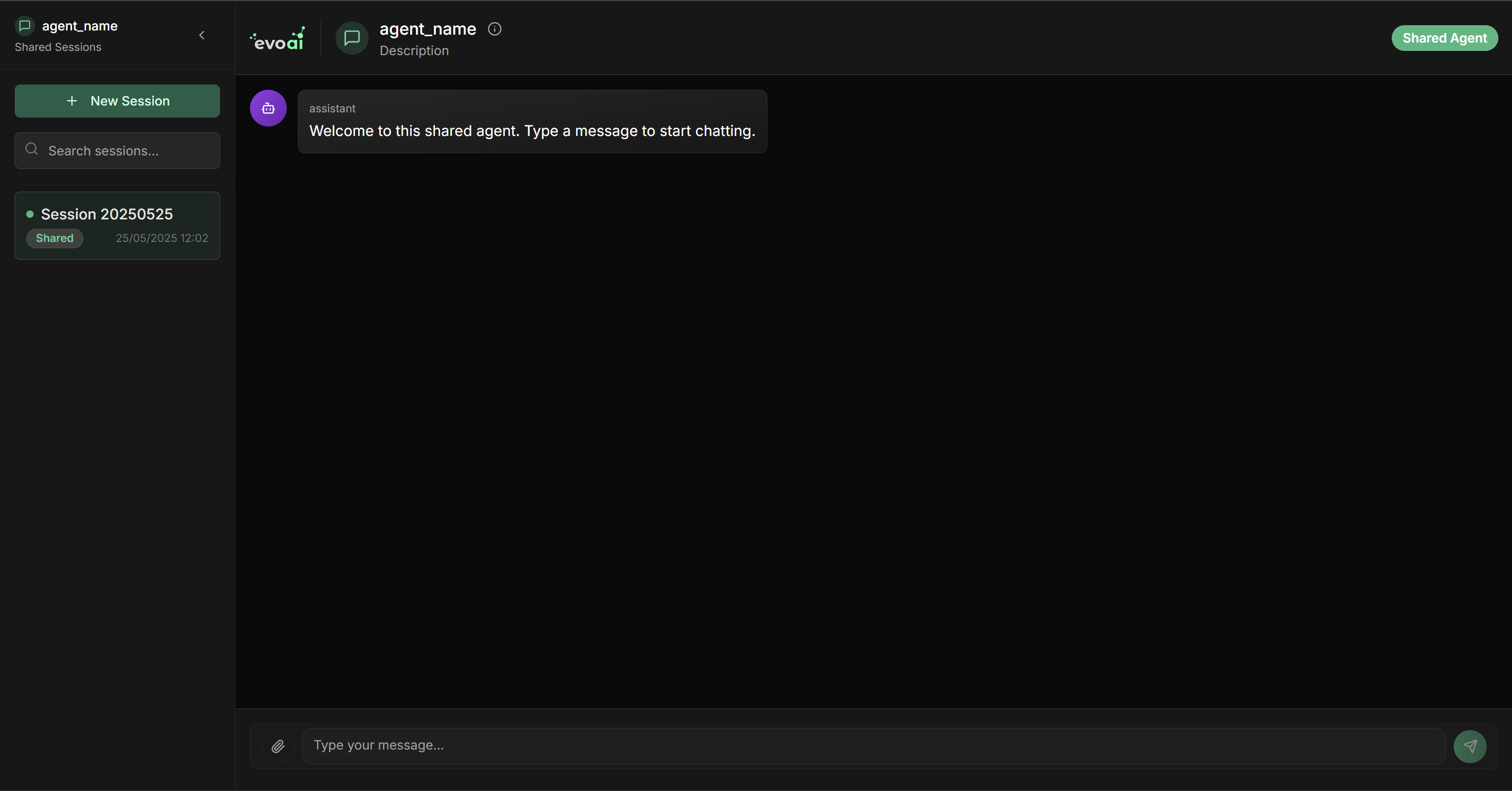 Interface do Chat Compartilhado