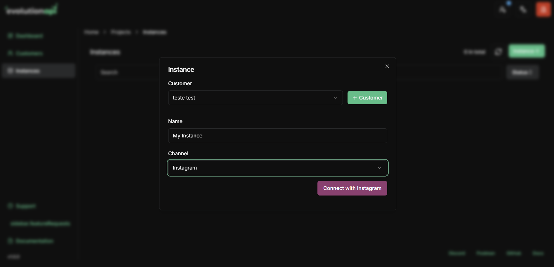 Instagram Instance Creation