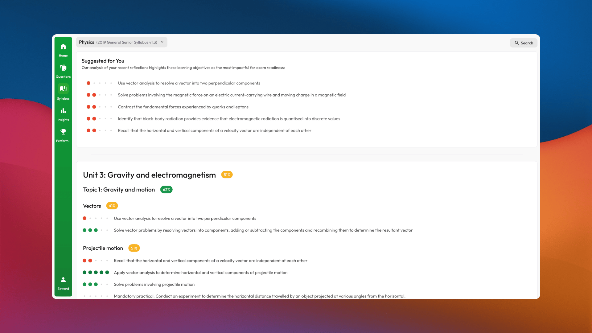 Exam Insights Syllabus page