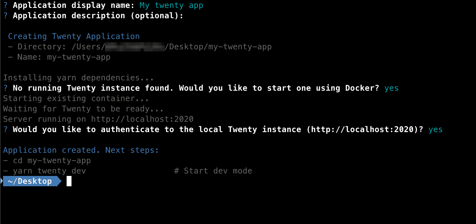 App scaffolded successfully