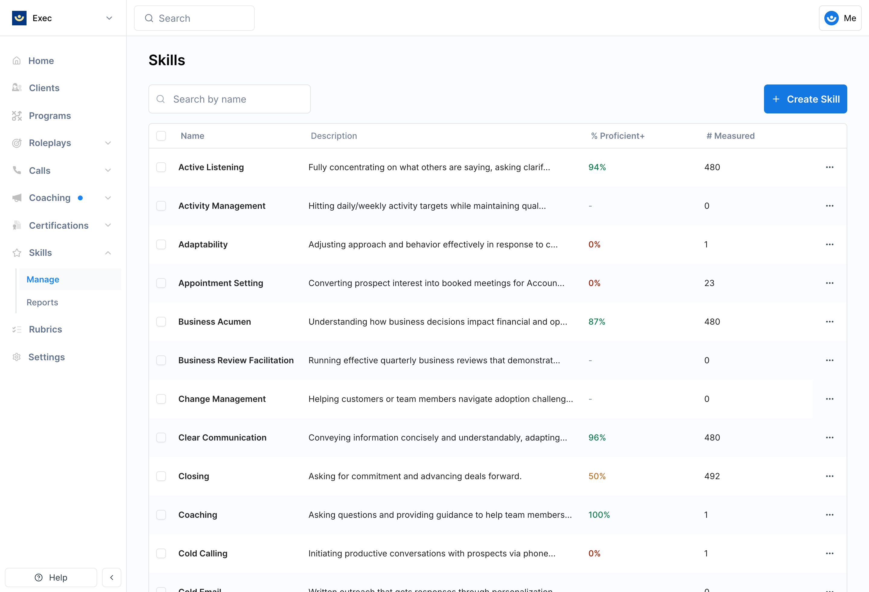 Nick Demo Exec Com Skills Reports