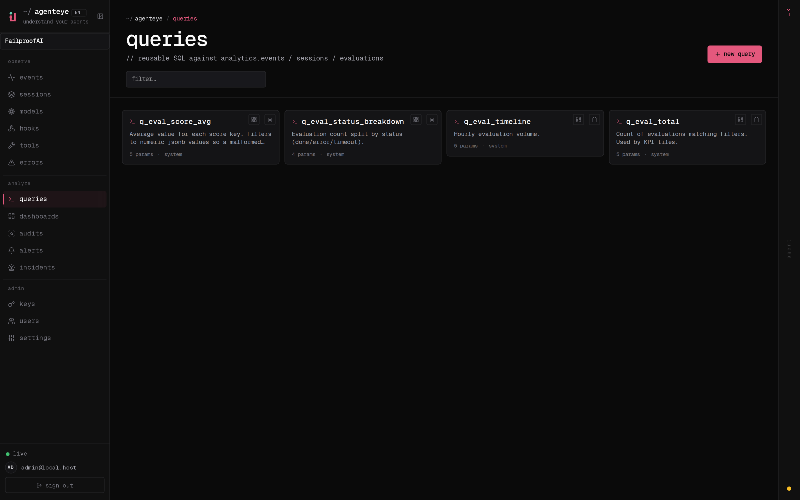 The saved Queries library containing reusable built-in and custom queries.