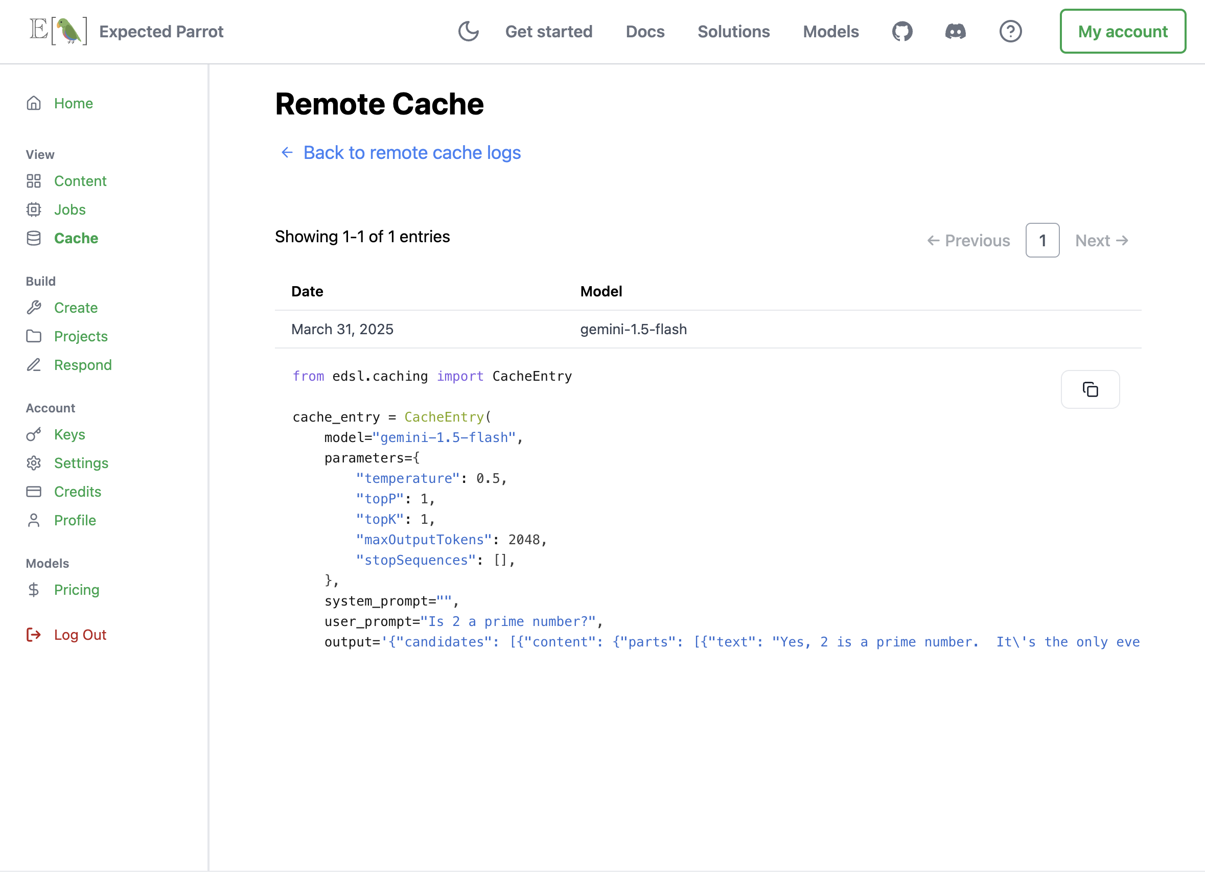 Page displaying a remote cache at the Coop web app