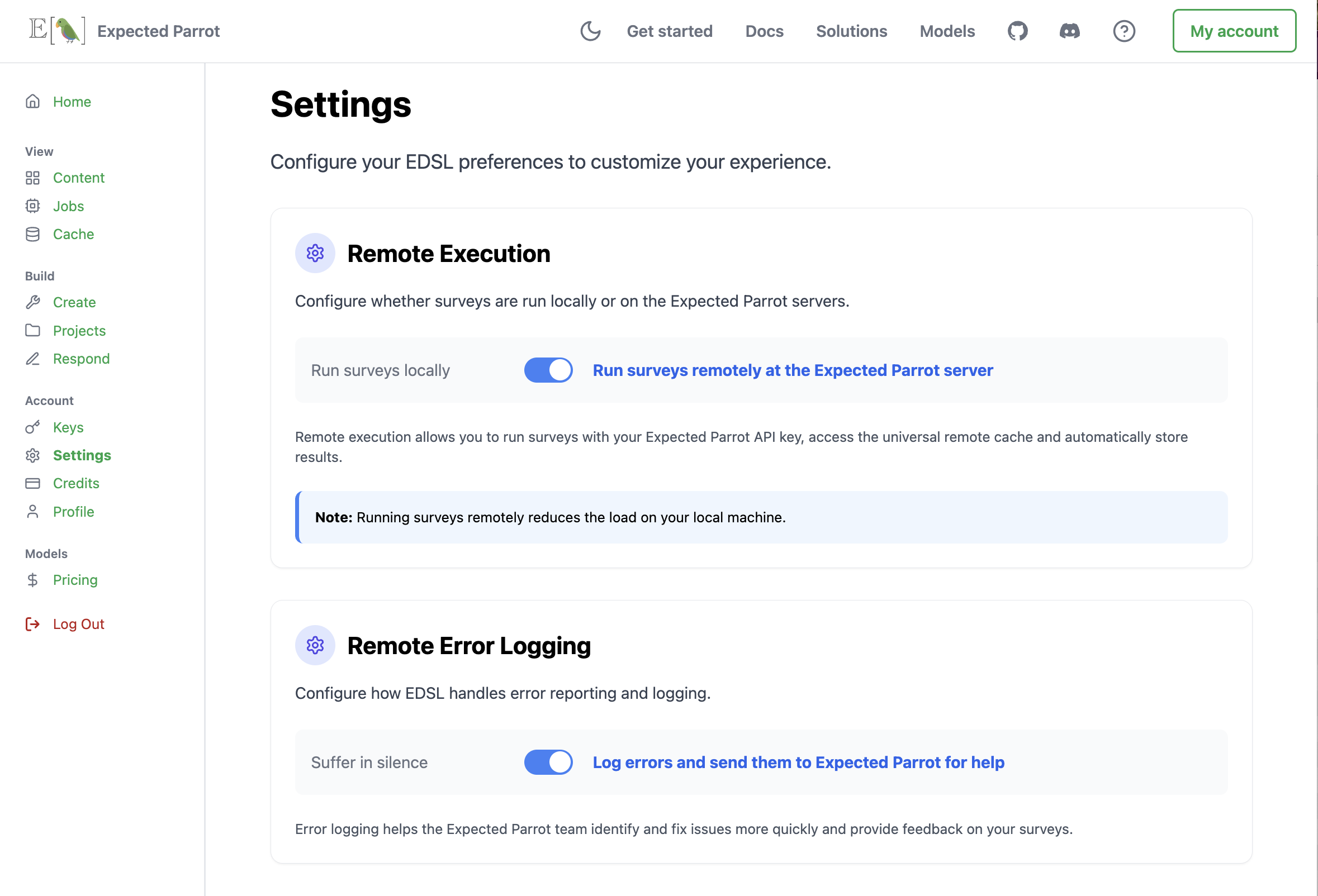 Toggle on remote inference