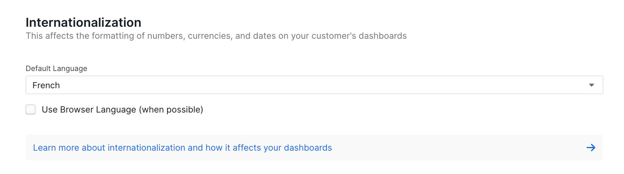 Configuring language settings via the Settings Tab