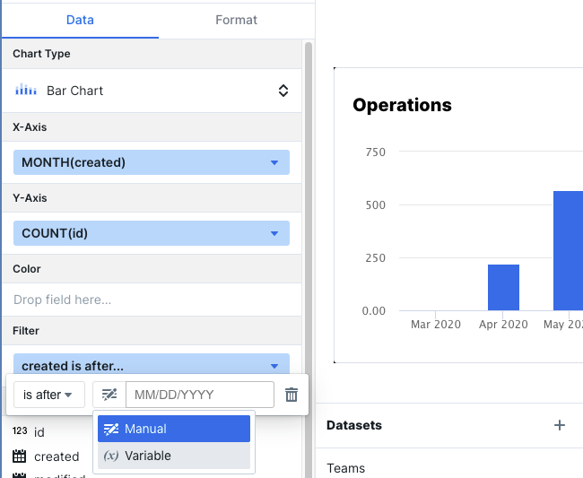 Filtering a chart by date