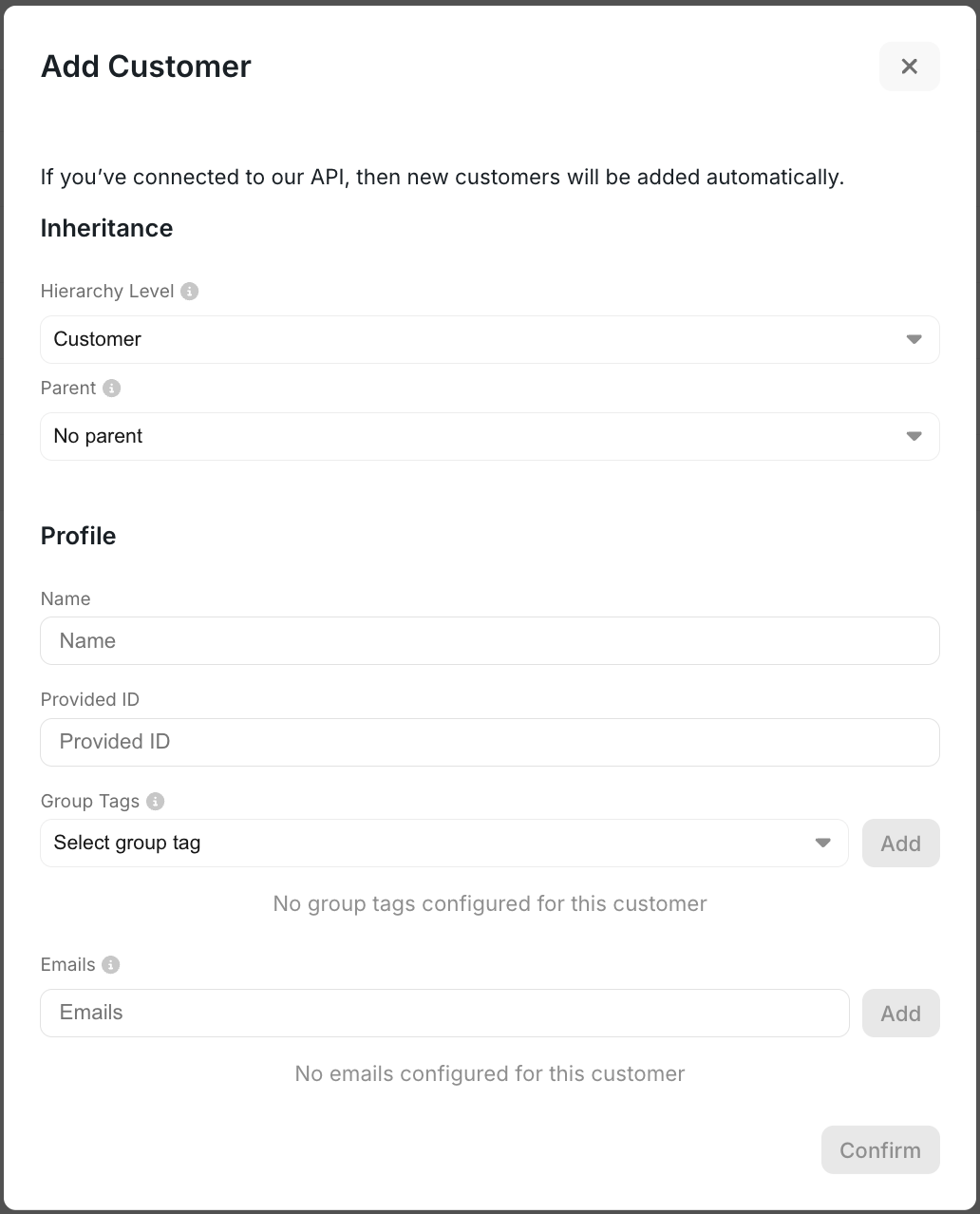 Customer Modal
