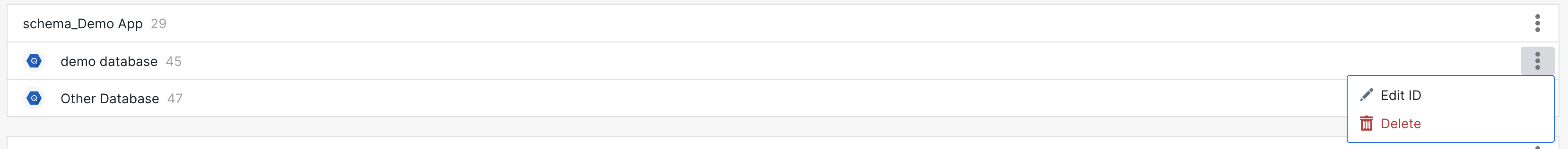 Example data sources with IDs
