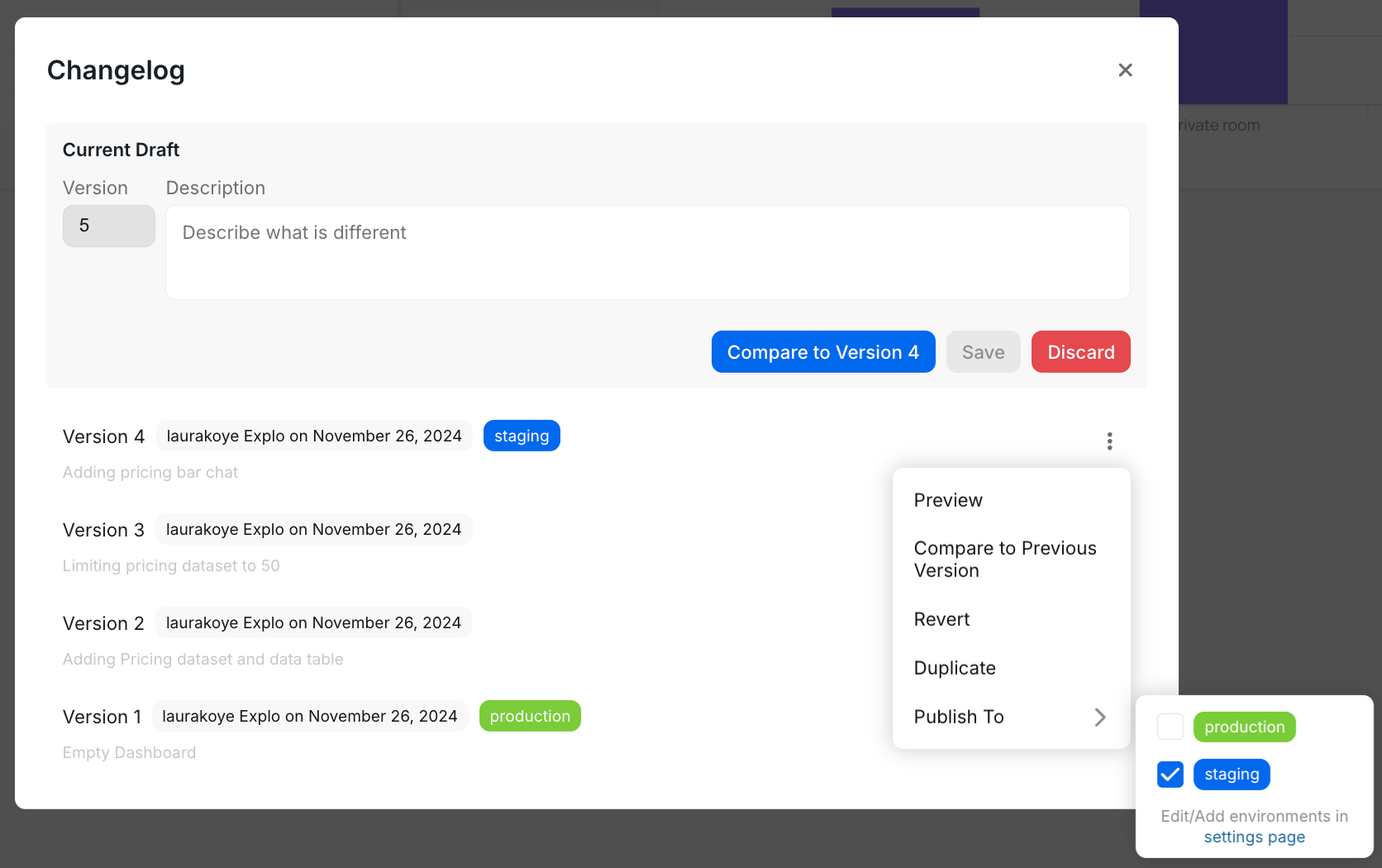 Publishing Staging to version 3