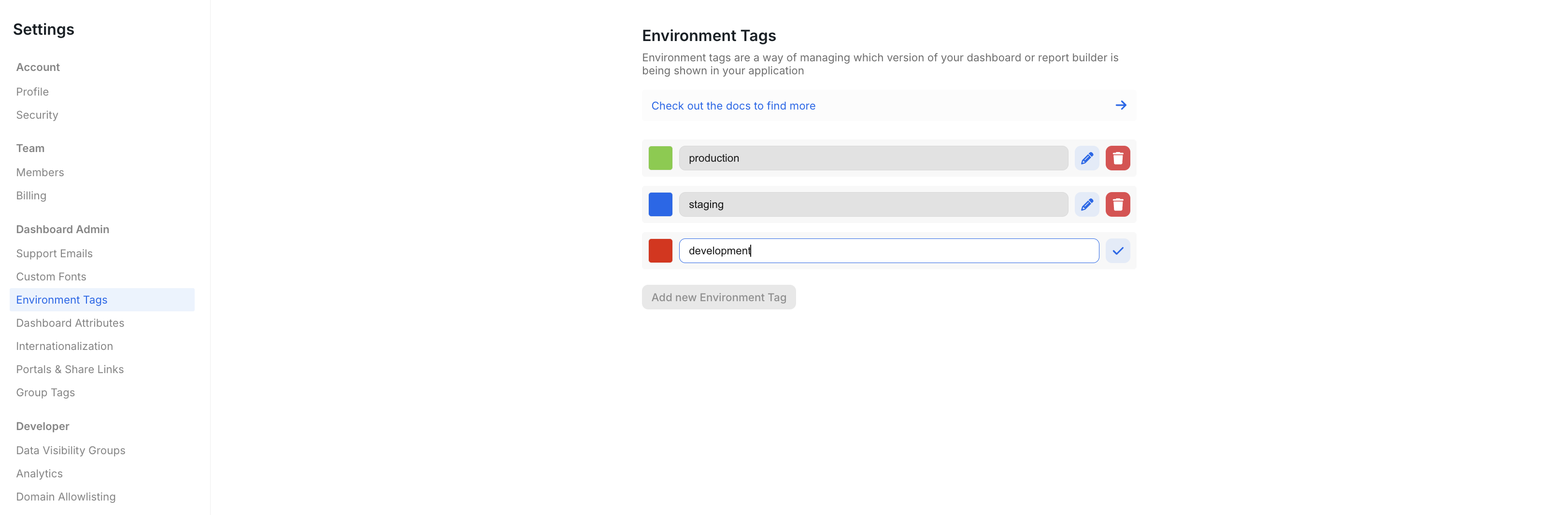 Creating a new development environment