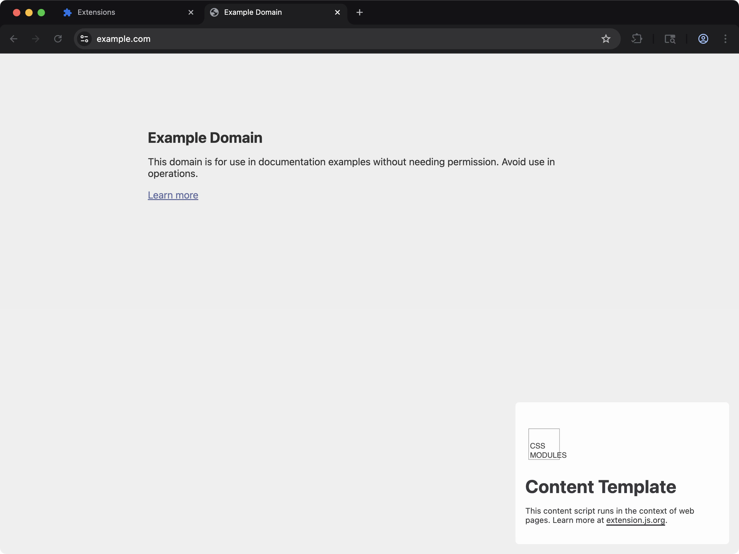 content-css-modules template screenshot
