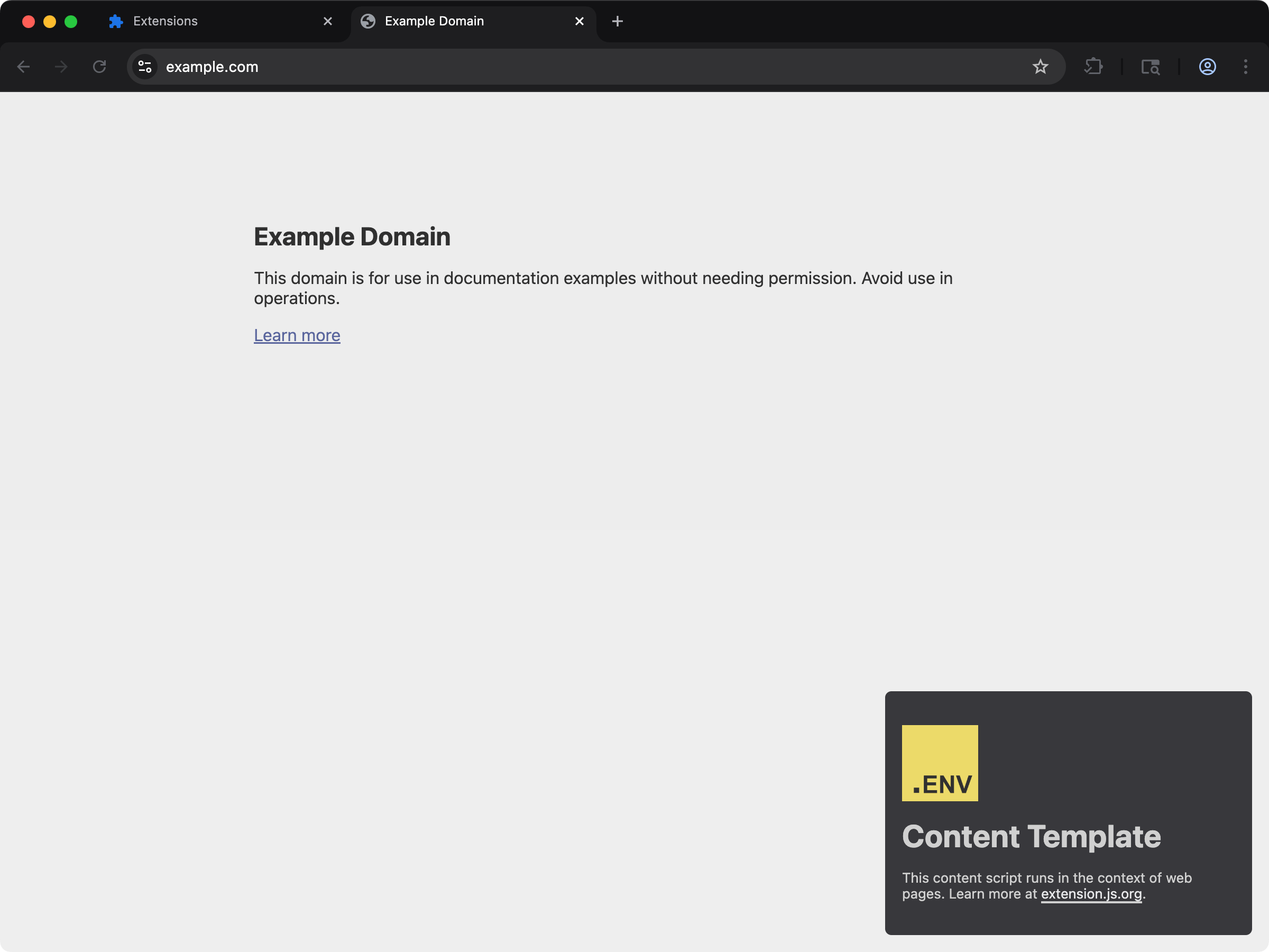 content-env template screenshot