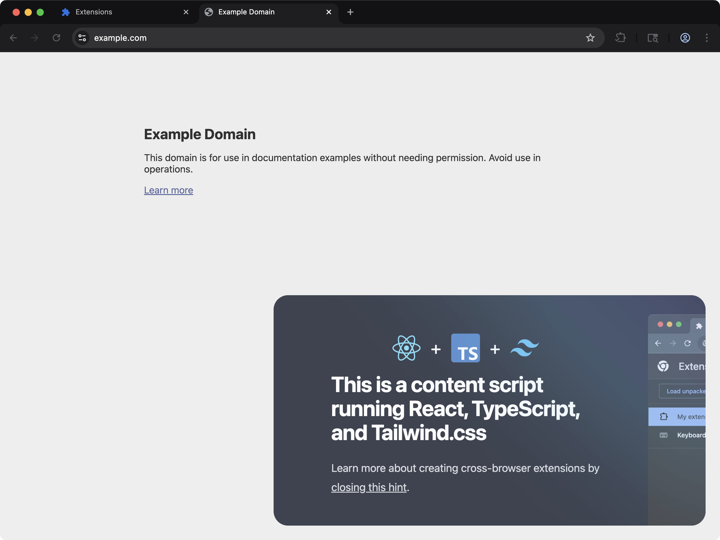 content-react template screenshot