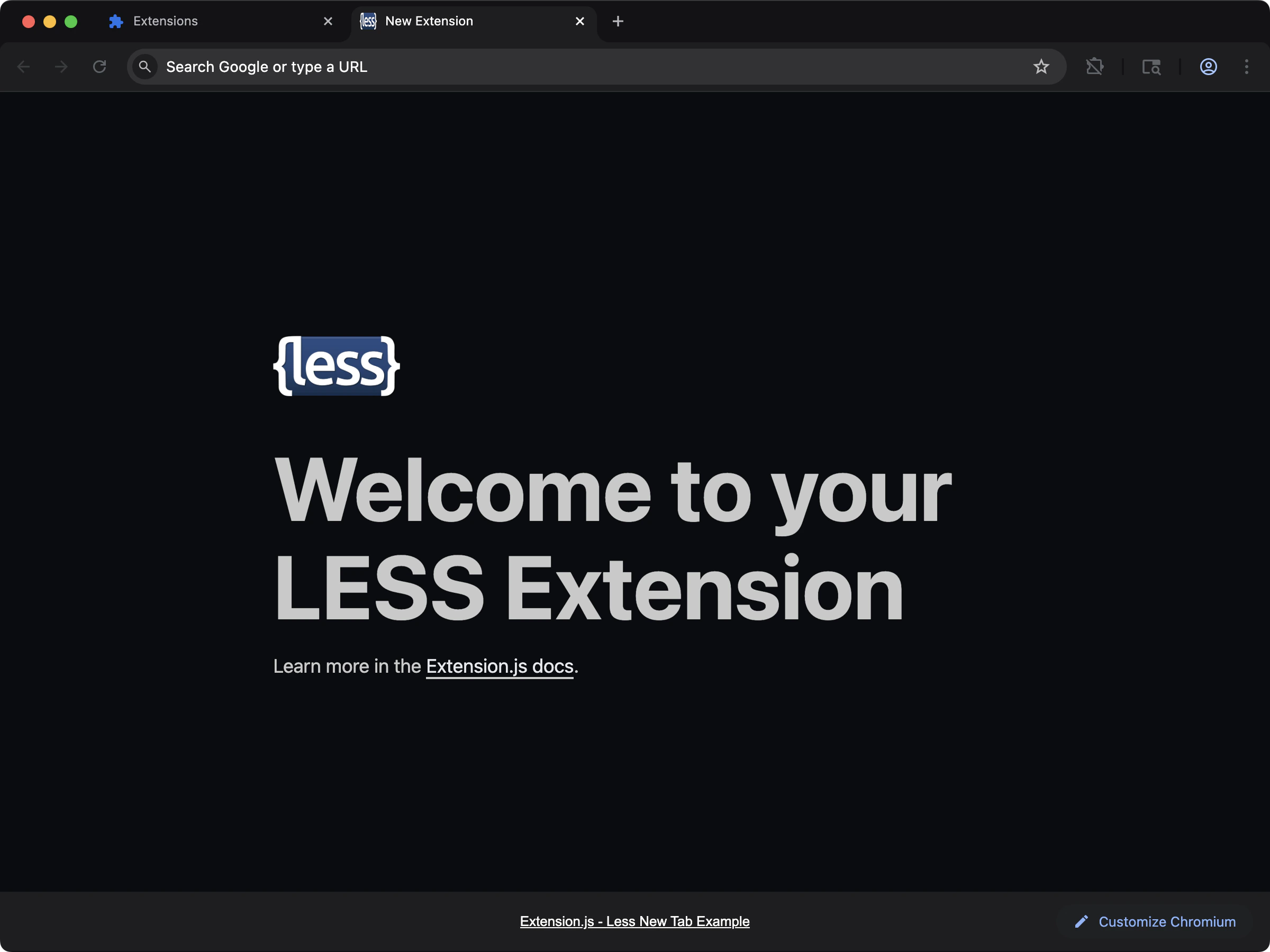 new-less template screenshot